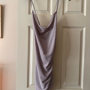 Shimmering Silver Dress with Spaghetti Straps